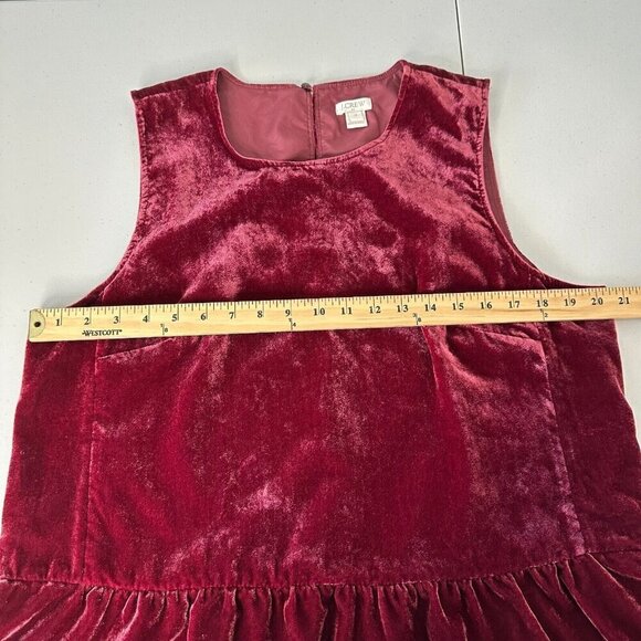 J Crew Peplum Top Velvet Red Drapey Tank Size 14 - Picture 7 of 10